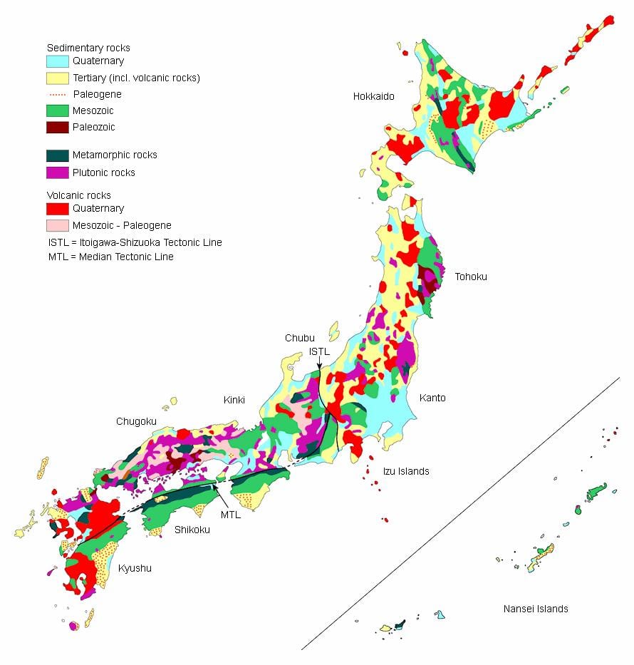 地质地图的日本