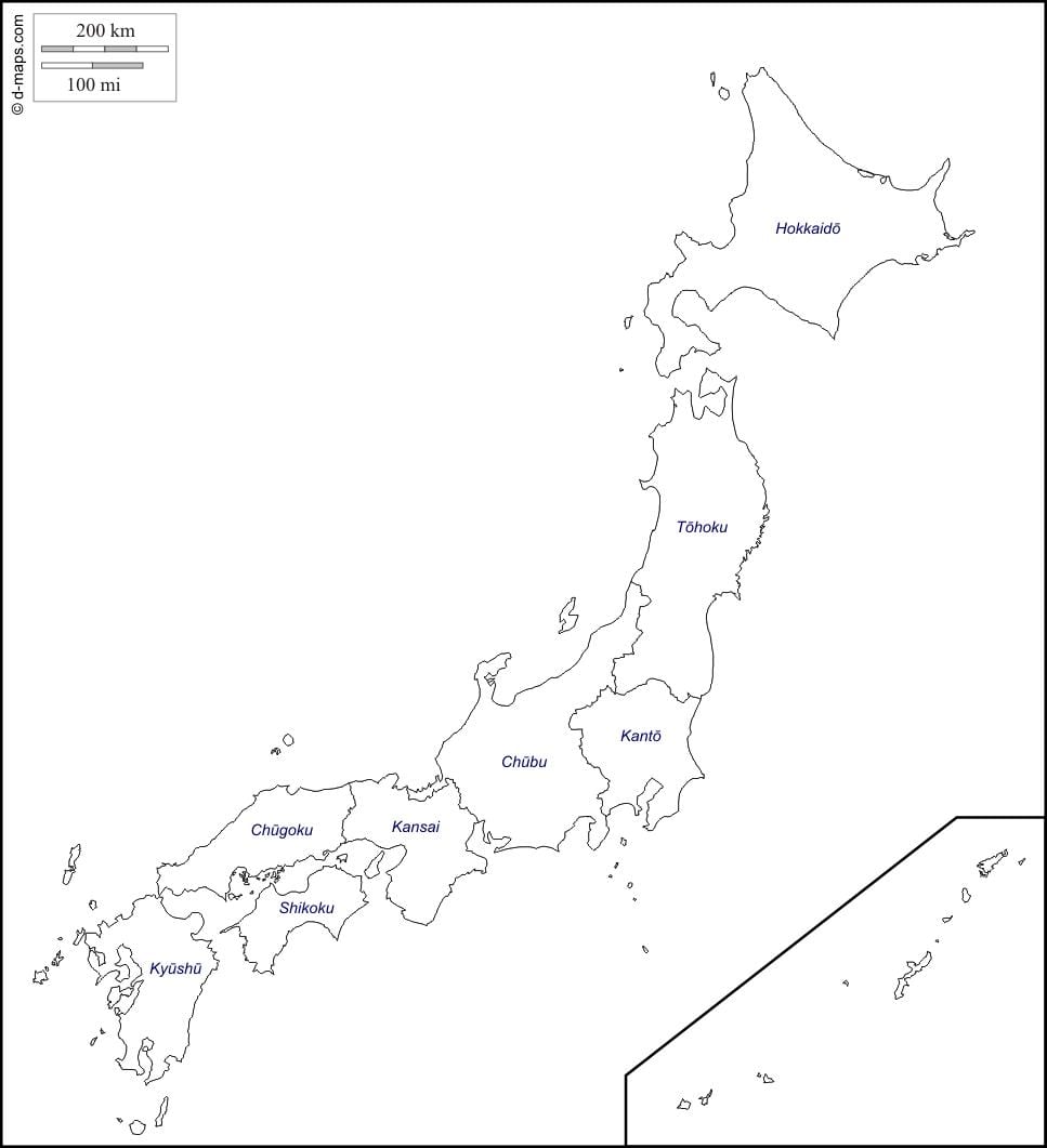 地图概述的日本