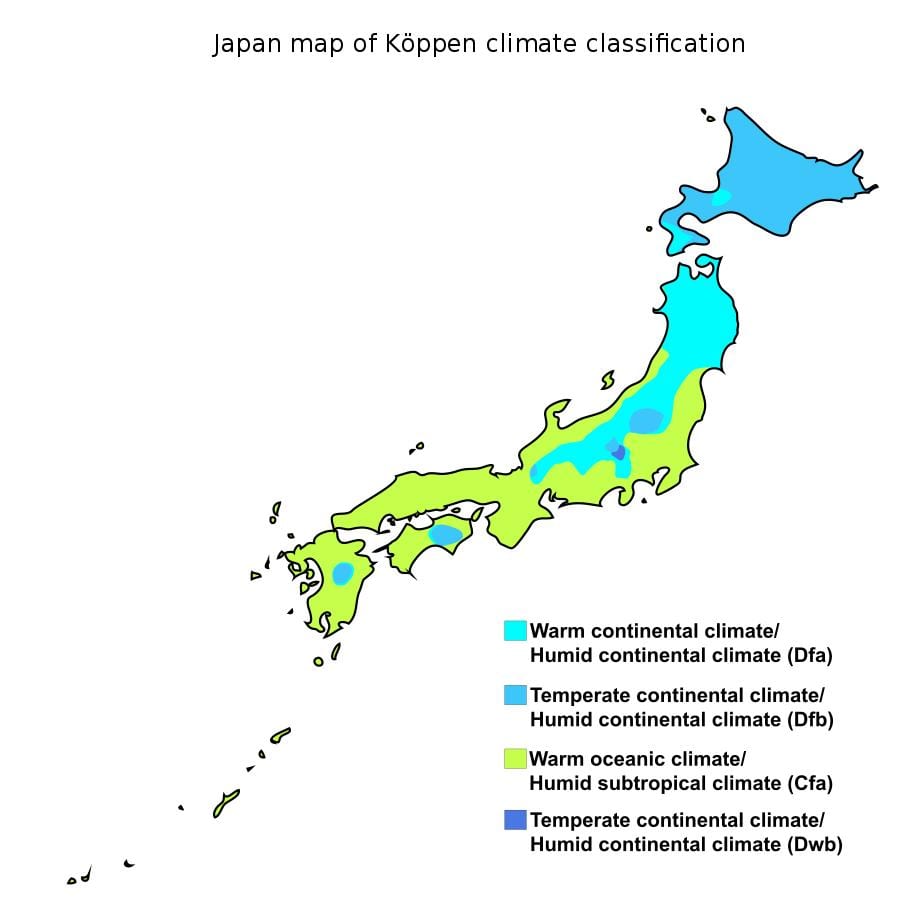 气候地图的日本