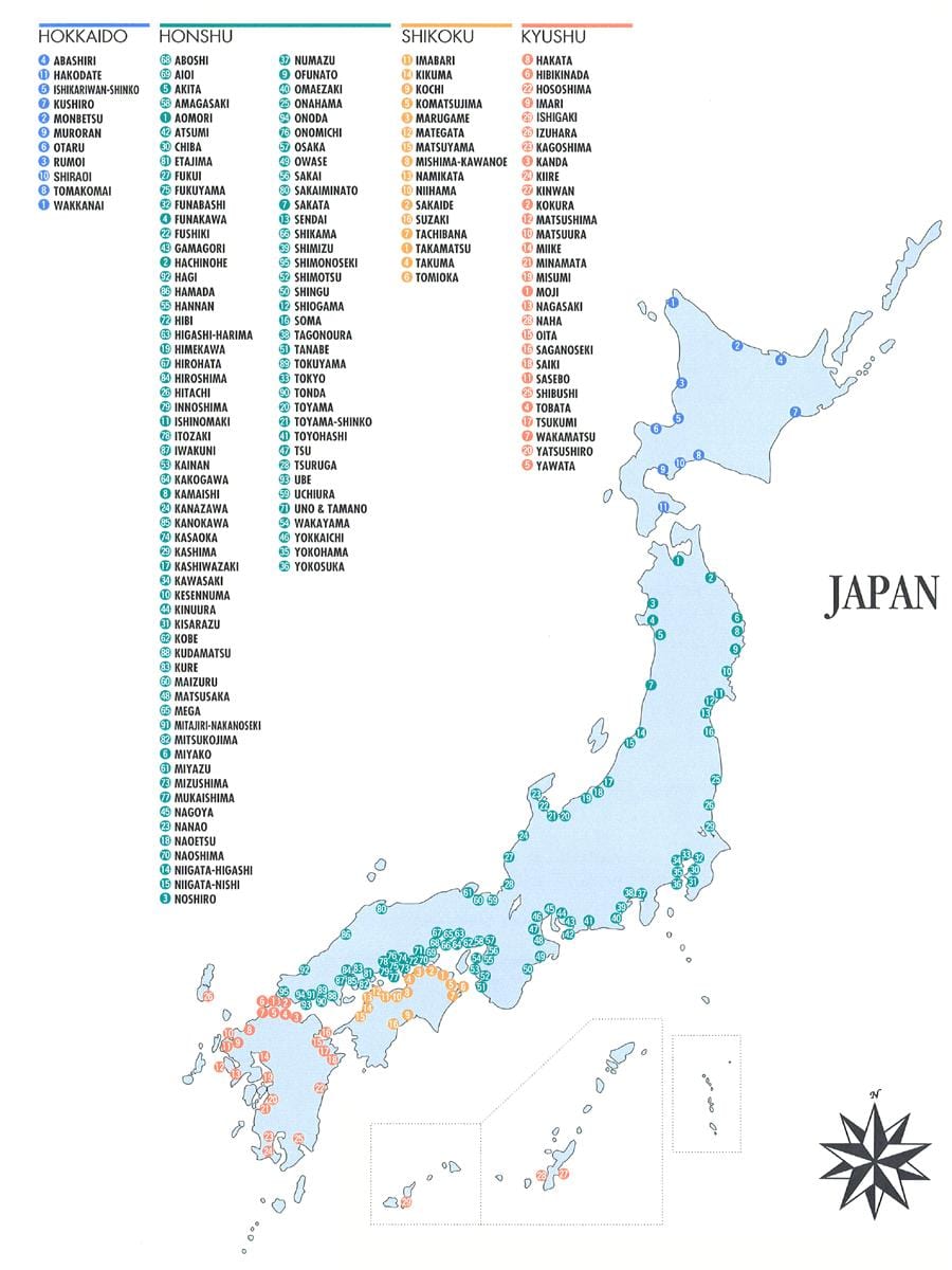 日本地图的港口