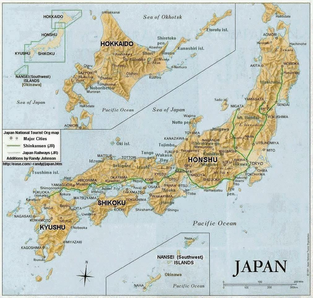 地形地图的日本