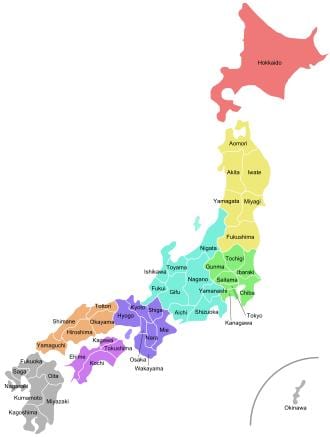 日本省份地图