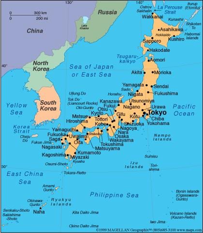 地图的日本岛