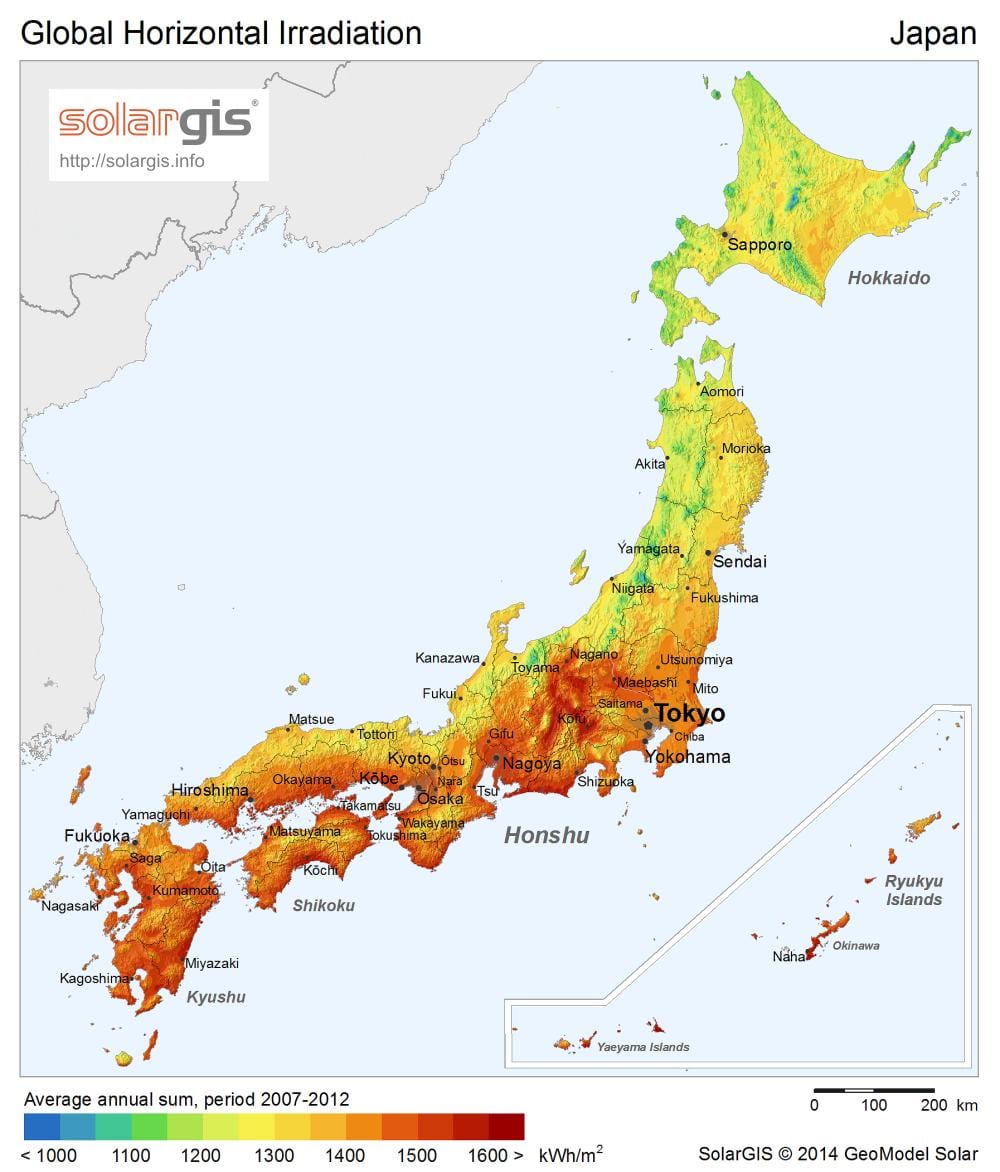 日本地图的阳光