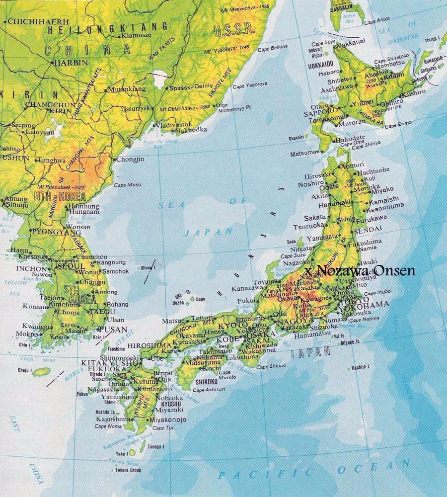 高程地图的日本