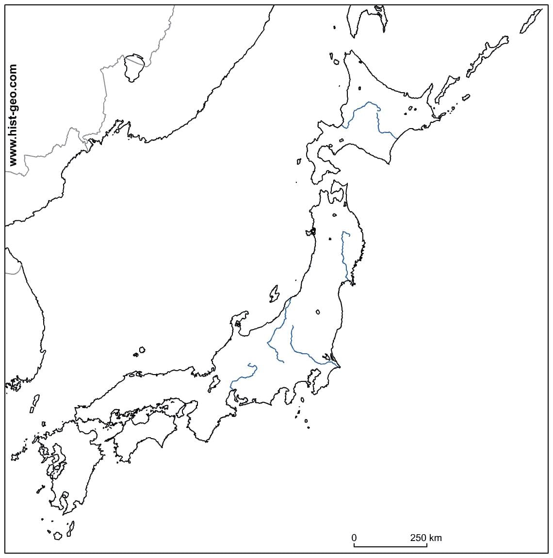 日本河地图