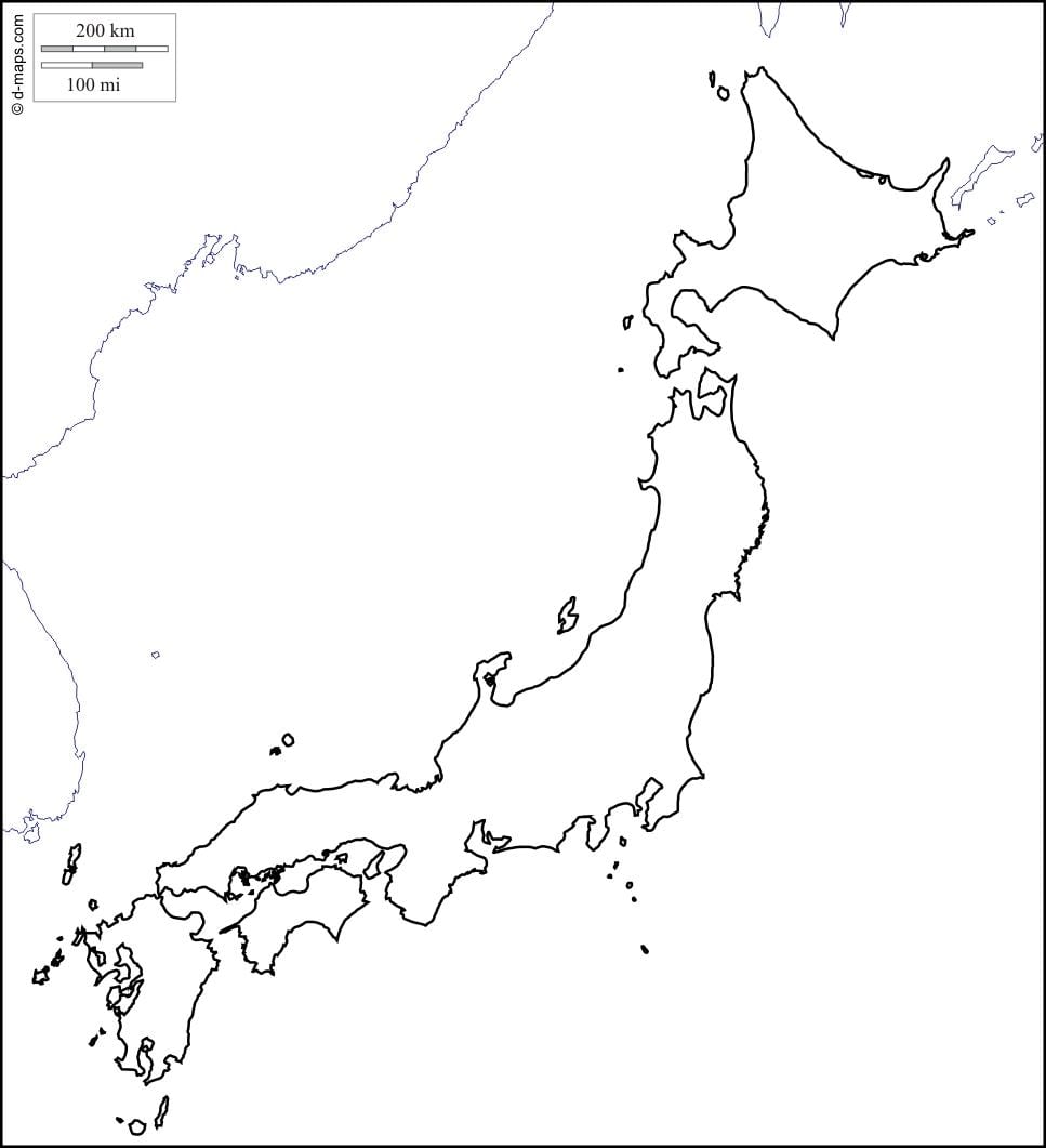 日本空白的地图