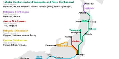 子弹火车地图的日本