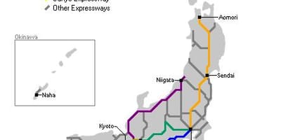 日本地图的高速公路